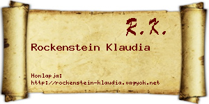 Rockenstein Klaudia névjegykártya