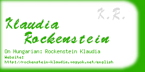 klaudia rockenstein business card